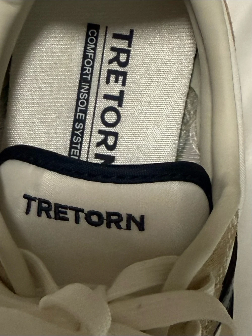 Tretorn White, Beige & Navy Low-Top Sneakers